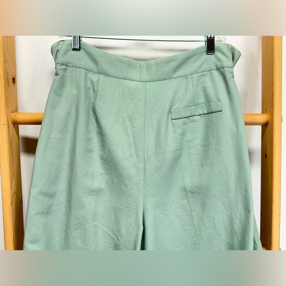 DENI CLER Mint Green paperbag waist cropped pants size 8 - Picture 5 of 12